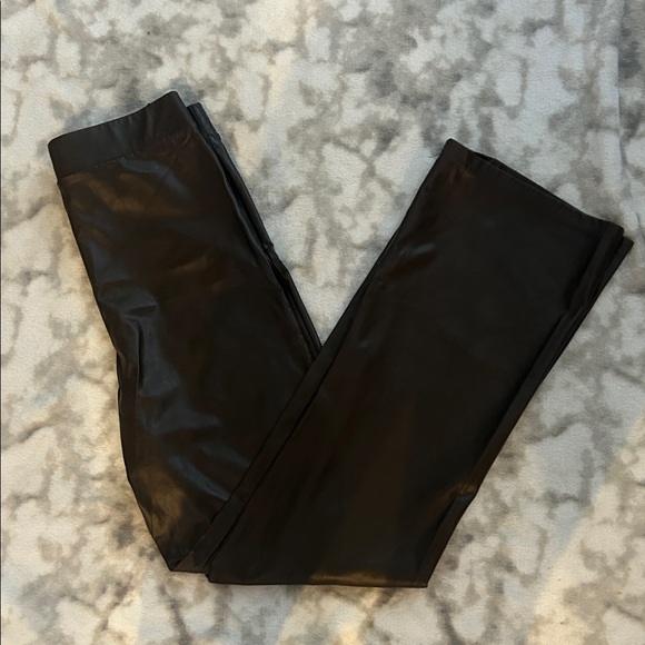 Babaton High-Rise Faux Leather Flare Pants - Dark Brown - Picture 4 of 4